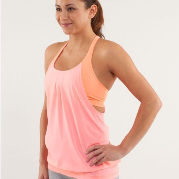 Lululemon Pink Practice Freely Tank with Bra
